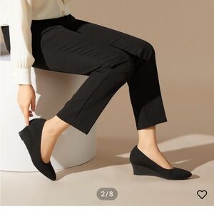 New Vivaia Tamia Almond Toe Wedge Pro Heel Shoes Black